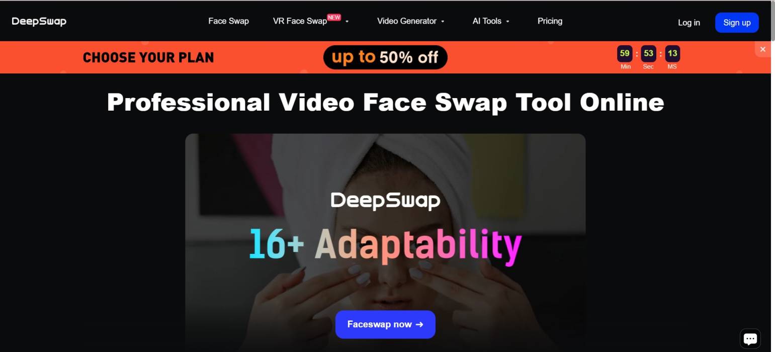 DeepSwap AI face swap interface DeepSwap AI face swap interface